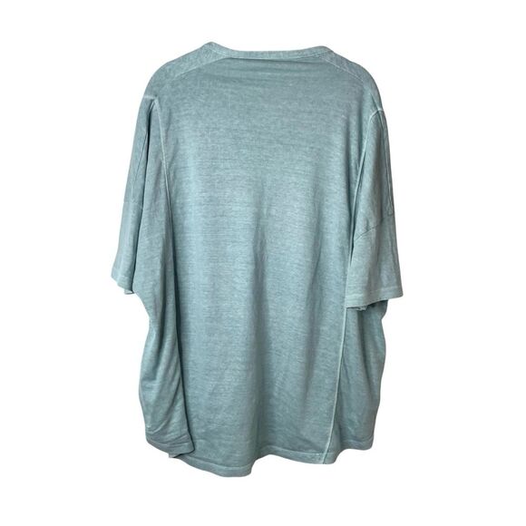 Poetry Hemp Organic Cotton Button-Up Cardigan Short Sleeve Pockets Blue Size 14 - Picture 5 of 10